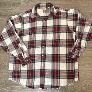 Vintage L.L.Bean Plaid Flannel Shirt Made in USA Size 12​